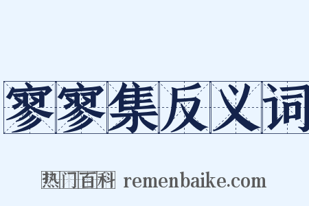 寥寥集反义词是什么意思的图片